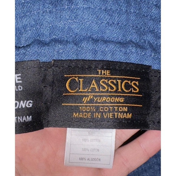 Hurley Denim Olivia Fringed‎ Raw Hem Bucket Hat Yupoong The Classics Sample RARE main image 5